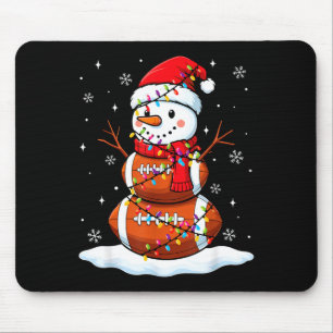 Christmas Football Snowman Kids Football Christmas Mouse Mat