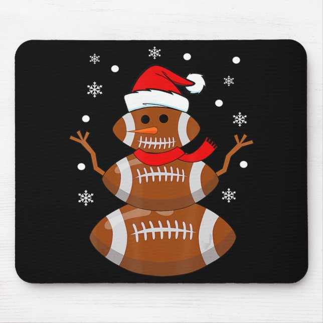 Christmas Football Snowman Kids Football Christmas Mouse Mat (Front)