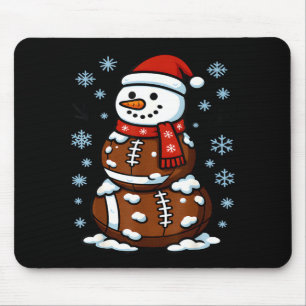Christmas Football Snowman Kids Football Christmas Mouse Mat