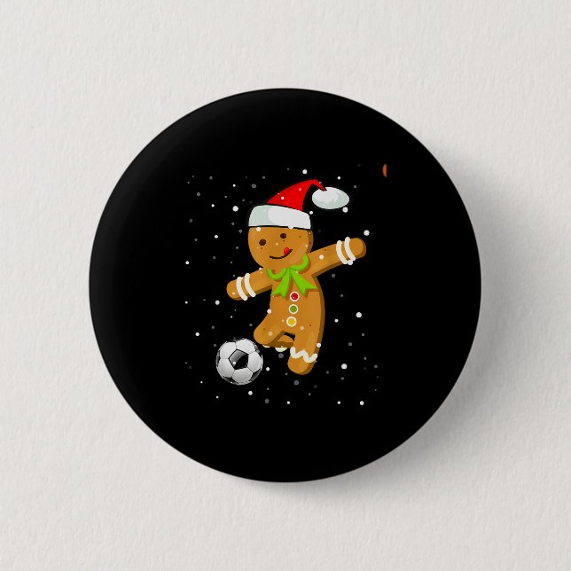 Christmas Football Soccer Gingerbread Player  6 Cm Round Badge (Front)