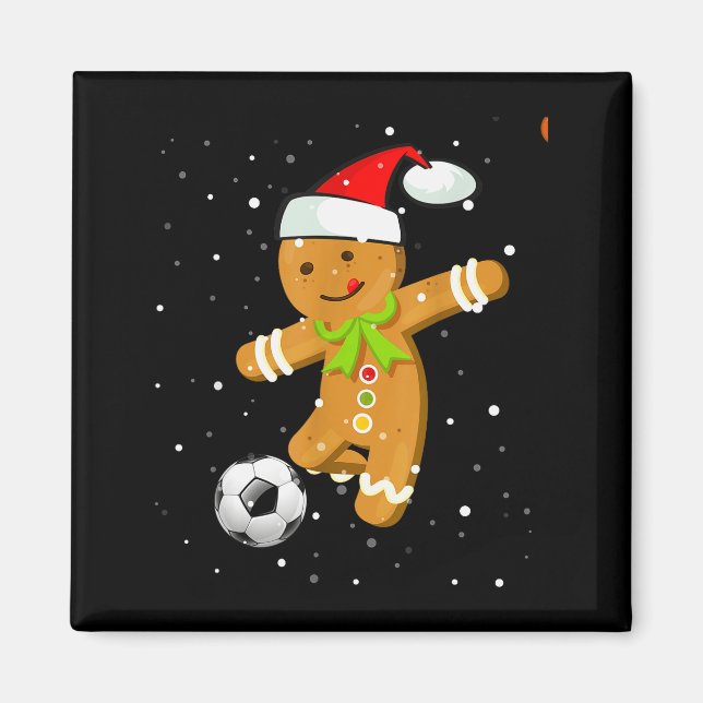 Christmas Football Soccer Gingerbread Player  Magnet (Front)