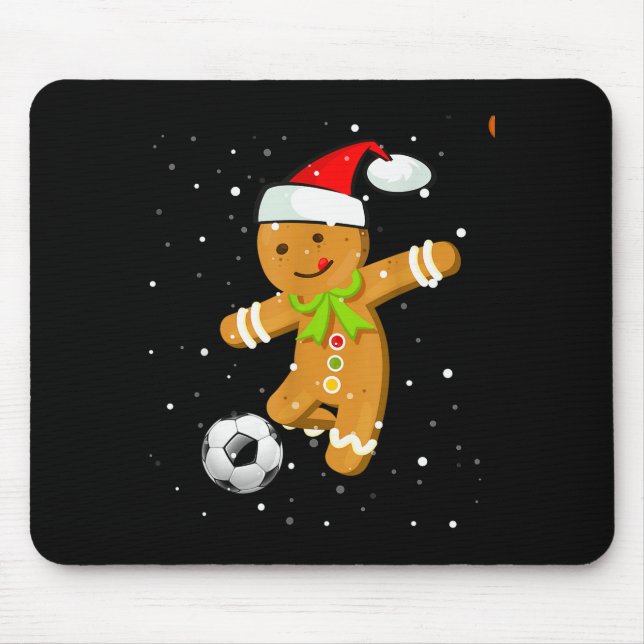 Christmas Football Soccer Gingerbread Player  Mouse Mat (Front)