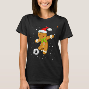 Christmas Football Soccer Gingerbread Player  T-Shirt