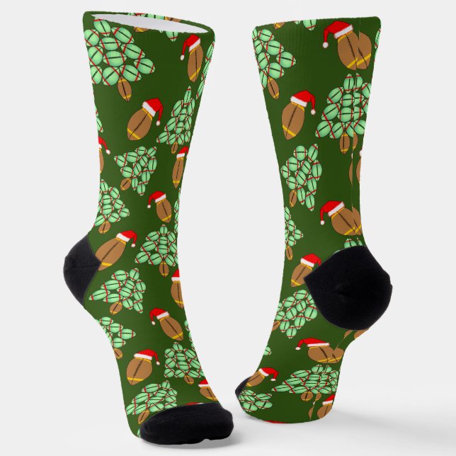  Christmas Football Socks (Angled)