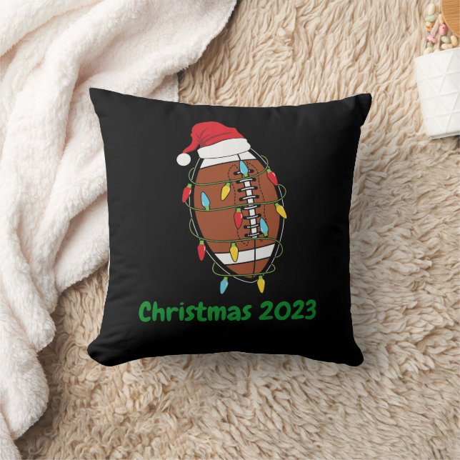 Christmas Football Stocking Cap With Light String Cushion (Blanket)