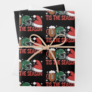 Christmas Football Tis the Season Sports Holiday  Wrapping Paper Sheet