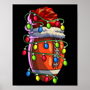 Christmas Football Xmas Christmas Lights Football  Poster