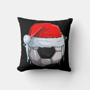 Christmas Football Xmas Soccer Ball in Santa Clau Cushion