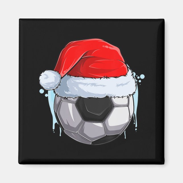 Christmas Football  Xmas Soccer Ball in Santa Clau Magnet (Front)