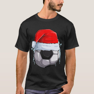 Christmas Football Xmas Soccer Ball in Santa Clau T-Shirt
