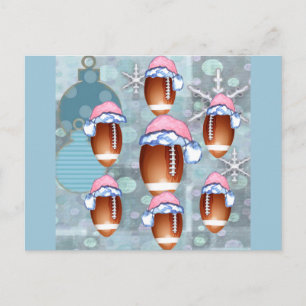 CHRISTMAS FOOTBALLS HOLIDAY POSTCARD