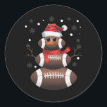Christmas Footll Snowman Kids Footll Christmas Wom Classic Round Sticker<br><div class="desc">Christmas Footll Snowman Kids Footll Christmas Women Men</div>