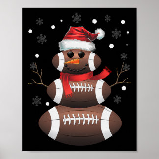 Christmas Footll Snowman Kids Footll Christmas Wom Poster
