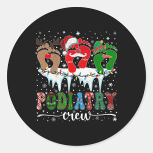 Christmas Footprint Doctor Podiatrist Podiatry Cre Classic Round Sticker