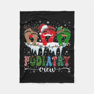 Christmas Footprint Doctor Podiatrist Podiatry Cre Fleece Blanket