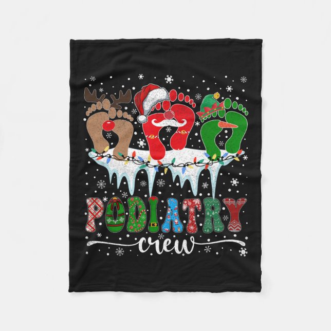 Christmas Footprint Doctor Podiatrist Podiatry Cre Fleece Blanket (Front)