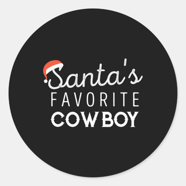 Christmas For Cowboys  Classic Round Sticker (Front)