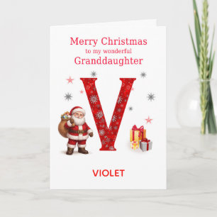 Christmas For Granddaughter Add A Name Holiday Card
