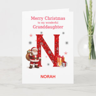 Christmas For Granddaughter Add A Name Holiday Card