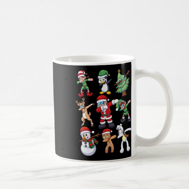 Christmas For Kids Boys Dabbing Santa Elves Xmas G Coffee Mug (Right)