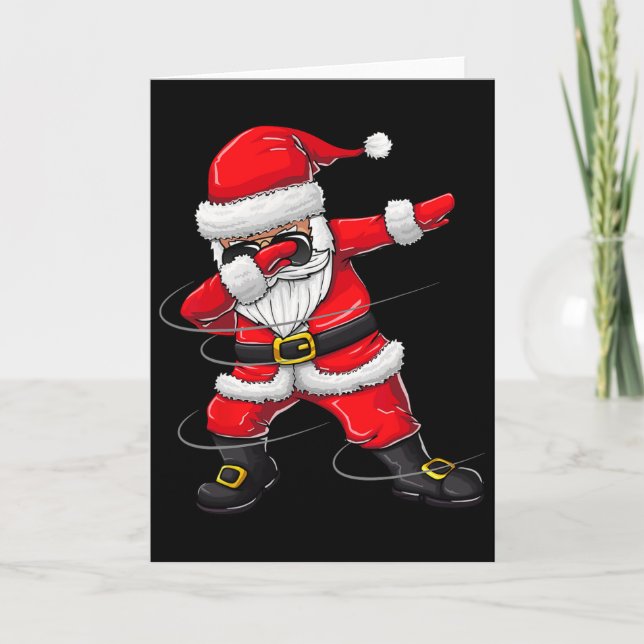 Christmas For Kids Dabbing Santa Boy Girl Xmas Gif Card (Front)