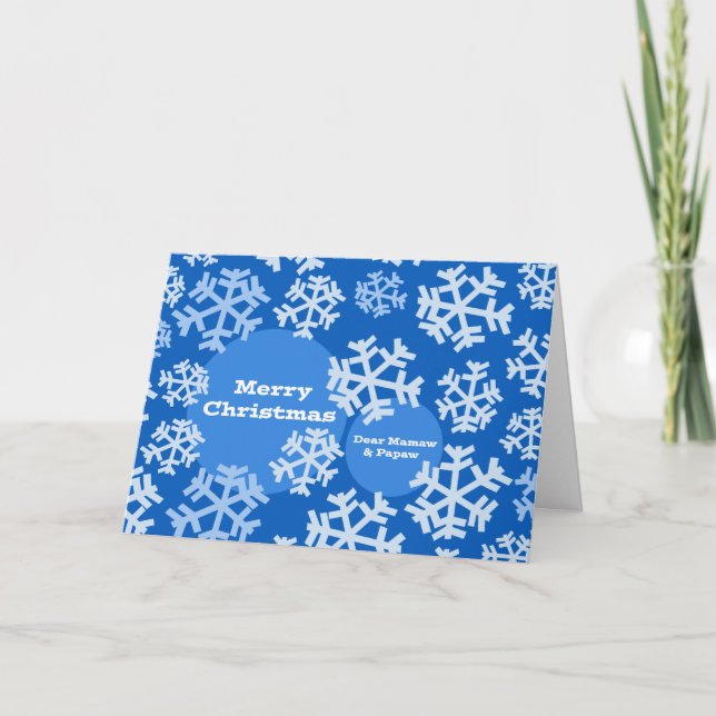 Christmas for Mamaw and Papaw, Snowflakes Holiday Card (Front)