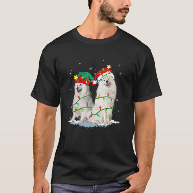 Christmas for men women kids Santa ELF Eskimo Dog T-Shirt (Front)
