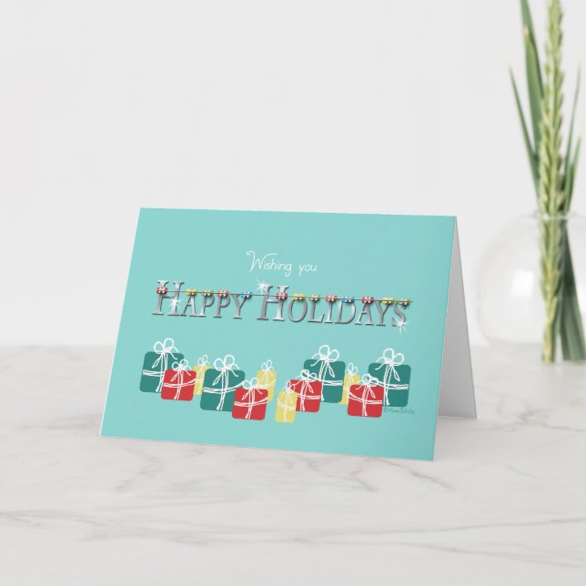 Christmas for Orthodontist Braces and Present Holiday Card (Front)