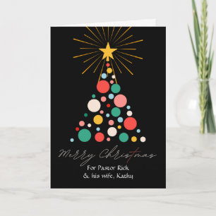 Christmas for Pastor and His Wife with Tree Card