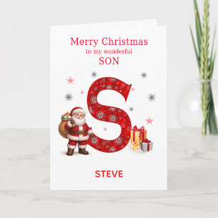 Christmas For Son Add A Name Beginning with S Holiday Card