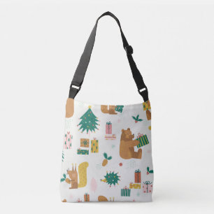 Christmas Forest Animals: Vintage Vibe Crossbody Bag
