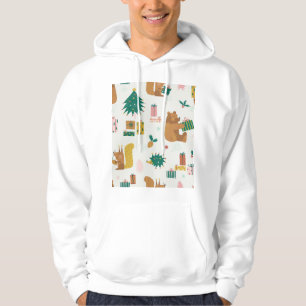 Christmas Forest Animals: Vintage Vibe Hoodie