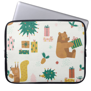 Christmas Forest Animals: Vintage Vibe Laptop Sleeve