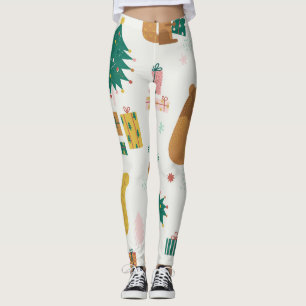 Christmas Forest Animals: Vintage Vibe Leggings