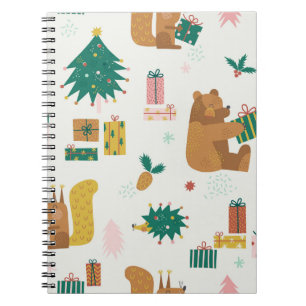 Christmas Forest Animals: Vintage Vibe Notebook