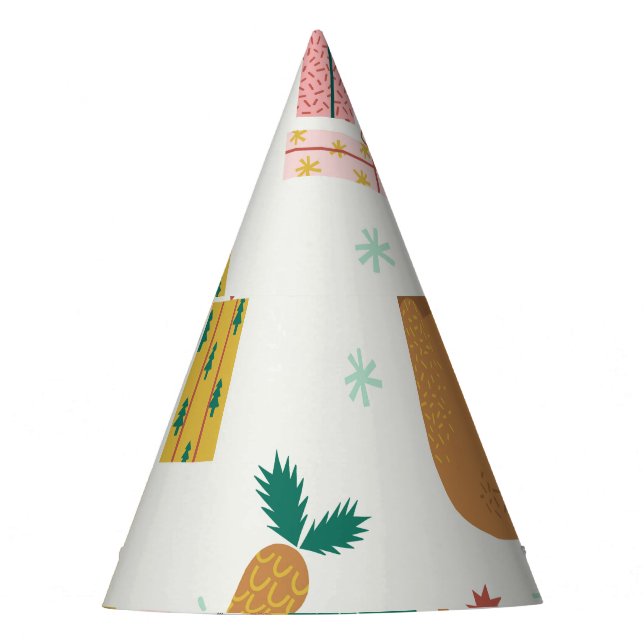 Christmas Forest Animals: Vintage Vibe Party Hat (Front)