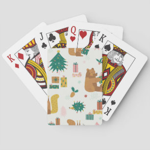 Christmas Forest Animals: Vintage Vibe Playing Cards