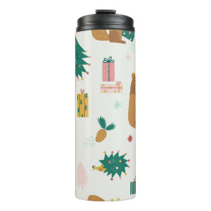 Christmas Forest Animals: Vintage Vibe Thermal Tumbler