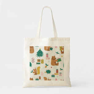 Christmas Forest Animals: Vintage Vibe Tote Bag