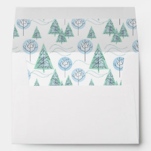 Christmas forest, Christmas trees, trees, snow Envelope