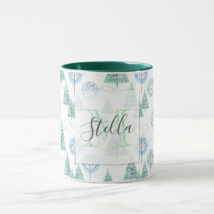 Christmas forest, Christmas trees, trees, snow Mug