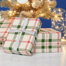 Christmas forest green red white plaid vintage