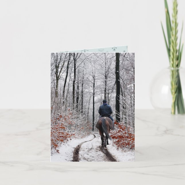 Christmas Forest Horse Ride Card (Front)