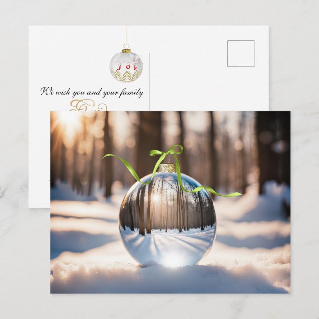 Christmas Forest Ornament Holiday Postcard (Front/Back)
