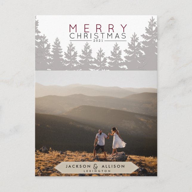 Christmas Forest | Pine Tree and Photo Card (Front)