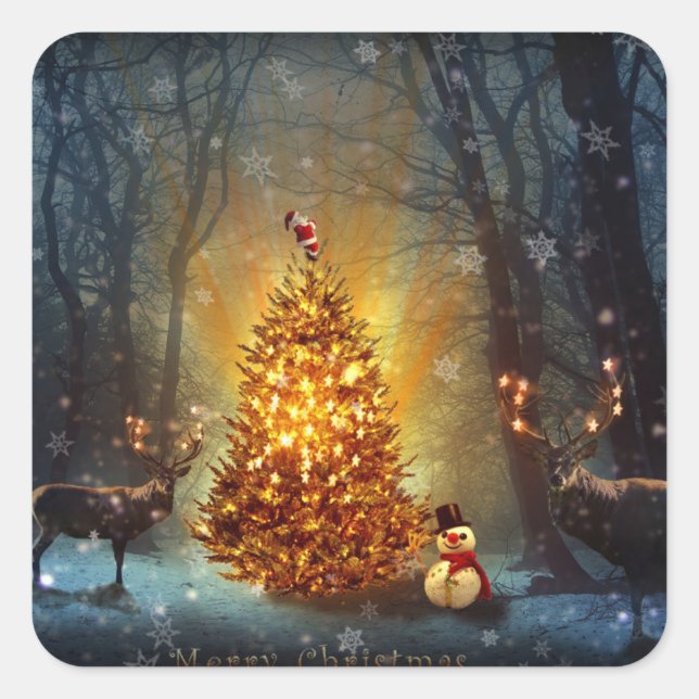 Christmas Forest                                 . Square Sticker (Front)