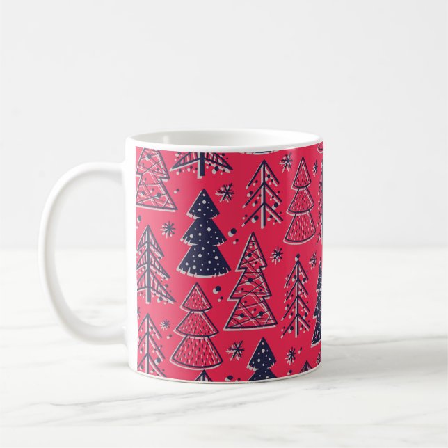 Christmas Forest: Winter Silhouette Wallpaper. Coffee Mug (Left)