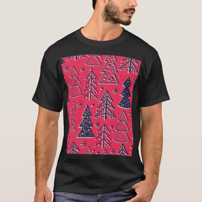 Christmas Forest: Winter Silhouette Wallpaper. T-Shirt (Front)
