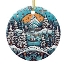 Christmas Forest Wonderland hanging ornament
