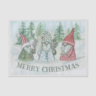 Christmas Forested Gnomes Tissue Paper